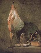 Jean Baptiste Simeon Chardin Cat skate oyster water and bread USA oil painting reproduction